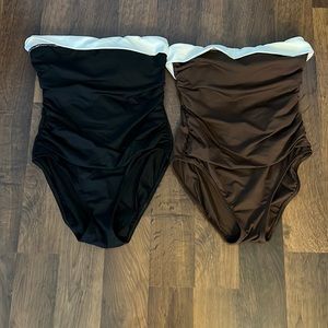 Lauren Ralph Lauren size 6 black and brown bathing suit bundle